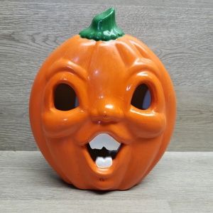 Vintage Ceramic Pumpkin Halloween Jack O Lantern